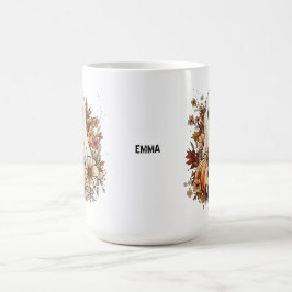 Caneca De Café Personalized Cute Ghost and Black Cat Autumn Mug