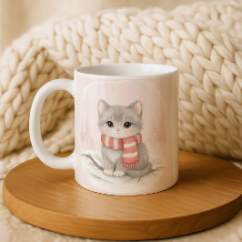 Caneca De Café Personalized Cute Kitten Winter Mug