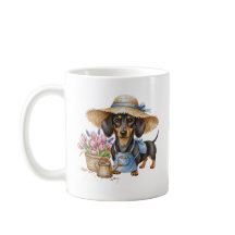 Personalized Dachshund Garden Mug | Cute Dog Garde