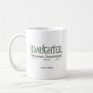 Caneca De Café Personalized Daughter Dreamer Determined Darling 