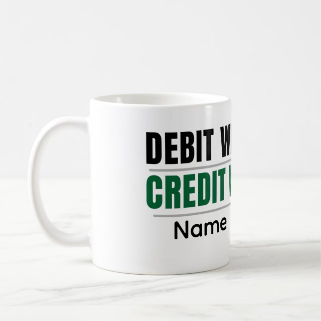 Caneca De Café Personalized Debit Credit Mug – CA Student Coffee  (Esquerda)