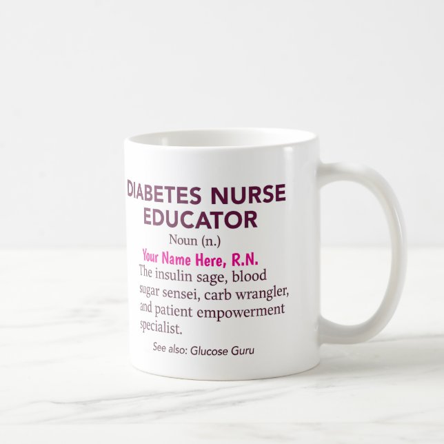 Caneca De Café Personalized Diabetes Nurse Educator Gift (Direita)