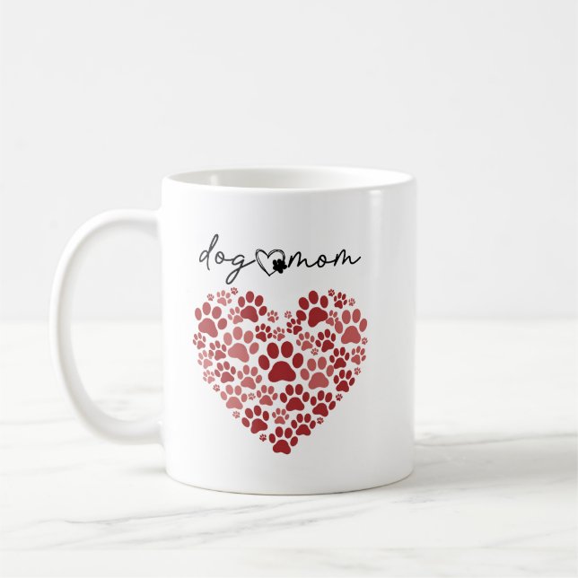 Caneca De Café Personalized Dog Mom – Custom Name Mother’s Day (Esquerda)