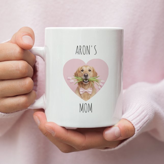 Caneca De Café Personalized Dog Mom Mug with Photo | Custom Pet  (Criador carregado)
