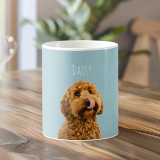 Caneca De Café Personalized Dog with Name | Custom Pet Photo 