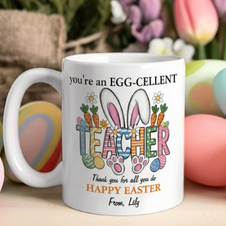 Caneca De Café Personalized Egg-cellent Teacher Appreciation Gift