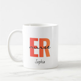 Caneca De Café Personalized ER Nurse Bold Typography