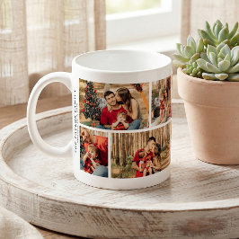Caneca De Café Personalized Family 8 Photo Collage Gift
