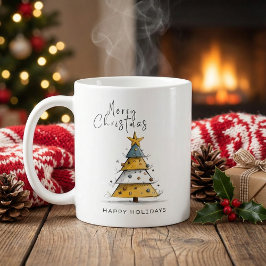 Caneca De Café Personalized Family holiday x mas winter photo