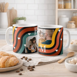 Caneca De Café Personalized Family Photo Coffee Mug – Retro Desig