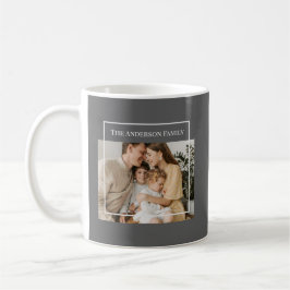 Caneca De Café Personalized Family Photo | Custom Family Name 