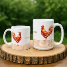 Personalized Farmhouse Rooster Name Mug