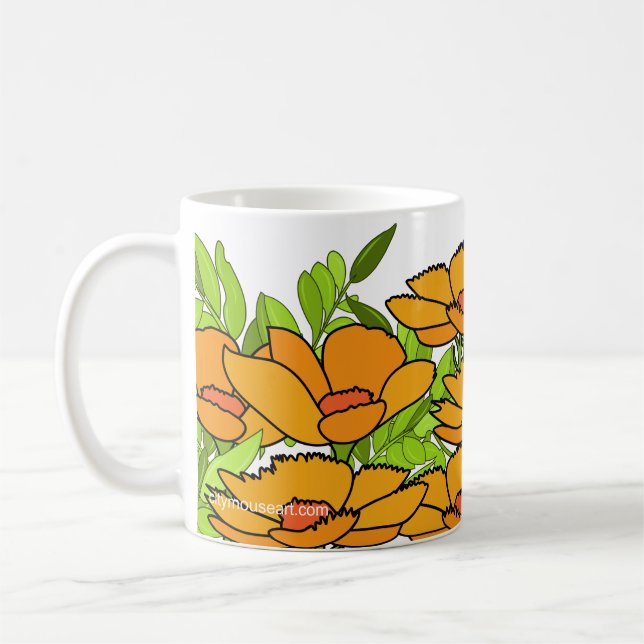 Caneca De Café Personalized Field of Poppies (Esquerda)