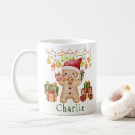 Caneca De Café Personalized Gingerbread Cookie Man Christmas