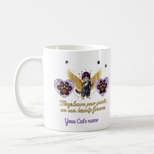 Caneca De Café Personalized golden winged cat  (Esquerda)