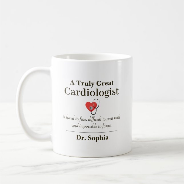 Caneca De Café Personalized Great Cardiologist Appreciation Gift (Esquerda)