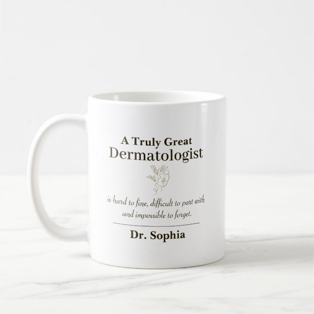 Caneca De Café Personalized Great Dermatologist Appreciation Gift (Esquerda)