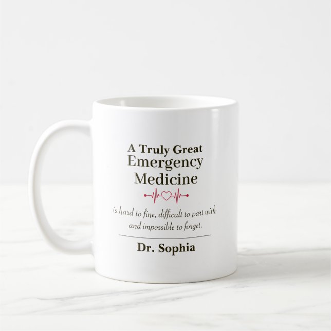 Caneca De Café Personalized Great Emergency Medicine Doctor (Esquerda)