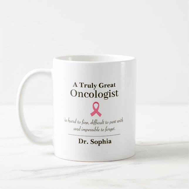 Caneca De Café Personalized Great Oncologist Appreciation Gift (Esquerda)