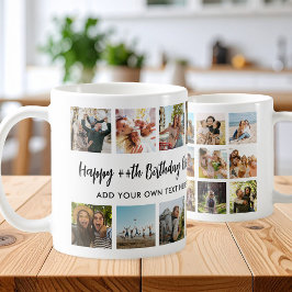 Caneca De Café Personalized Happy Birthday Photo Collage Mug