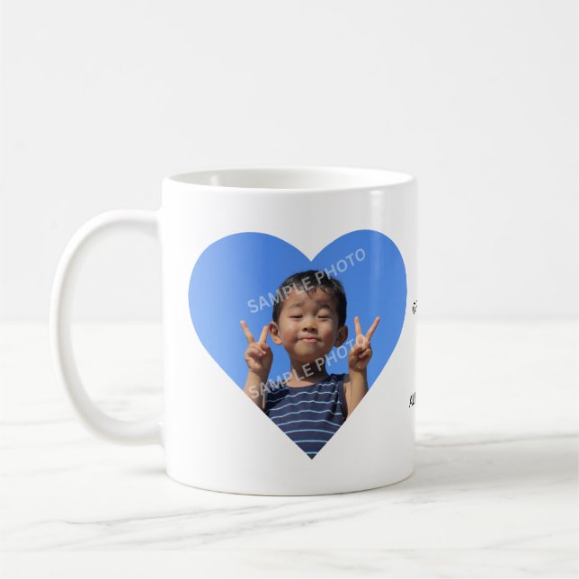 Caneca De Café Personalized I Love Grandma 2 Photo Gift  (Esquerda)