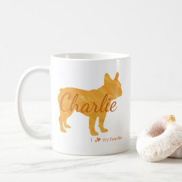 Caneca De Café Personalized I Love My Frenchie French Bulldog