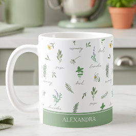 Caneca De Café Personalized Kitchen Garden Botanical Mug