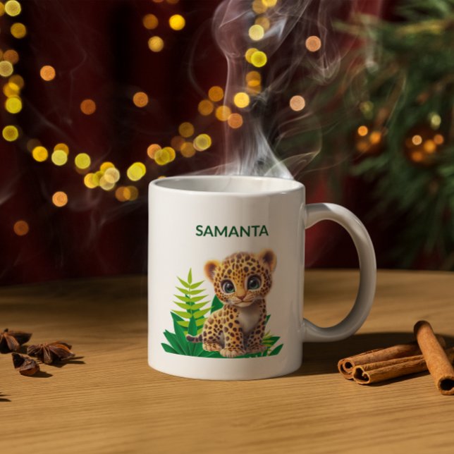 Caneca De Café Personalized Leopard Mug  (Criador carregado)