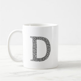 Caneca De Café Personalized Letter D Coffee Mug Gift