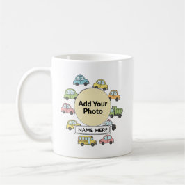 Caneca De Café Personalized Little Driver Cars Trucks Photo