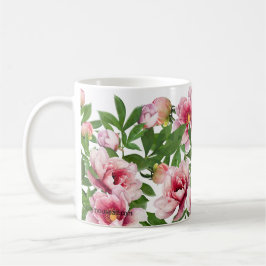 Caneca De Café Personalized Low Poly Peony Coffee Mug