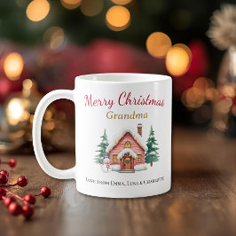 Caneca De Café Personalized Merry Christmas Grandma Mug