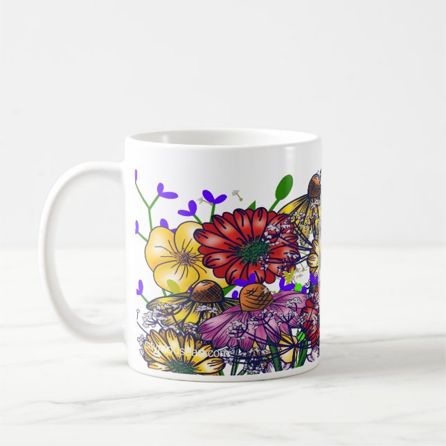Caneca De Café Personalized Miss Taylor Wildflower Coffee Coffee (Esquerda)