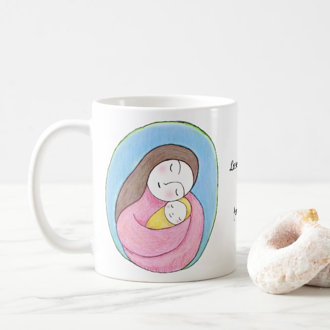 Caneca De Café Personalized Mom and Baby Mothers Day gift  (Com Donut)