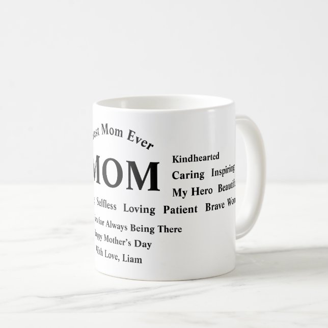 Caneca De Café Personalized Mother’s Day Mug (Frente Esquerda)