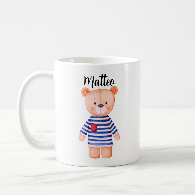 Caneca De Café Personalized Mug Bear with Name (Esquerda)