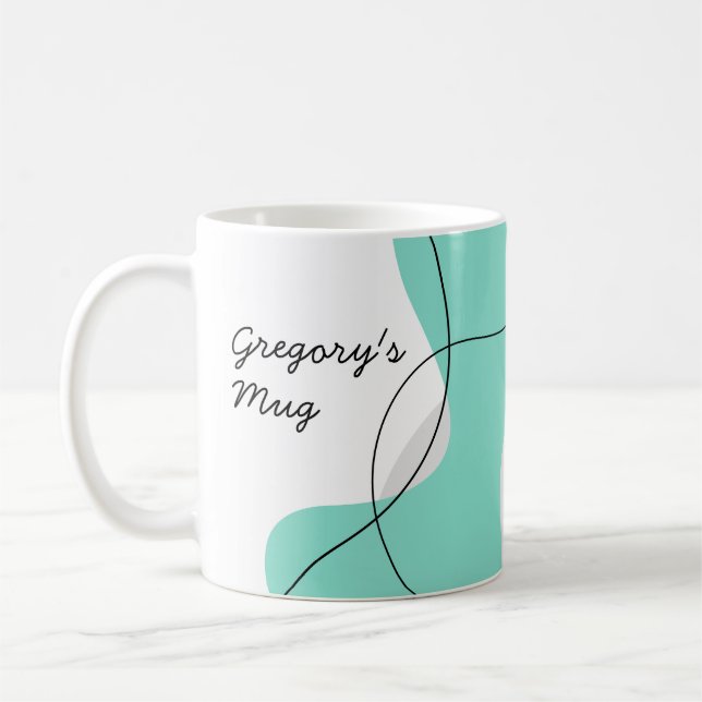 Caneca De Café Personalized Mugs Wavy Abstract (Esquerda)