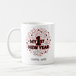 Caneca De Café Personalized My First New Year Mug – Custom Name