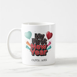 Caneca De Café Personalized My First New Year Mug – Custom Name