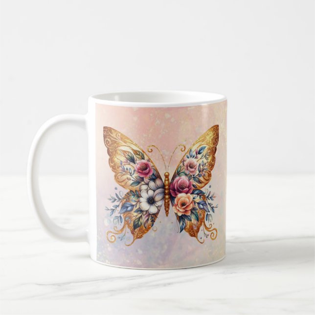 Caneca De Café Personalized Mystic Butterfly Mug (Esquerda)