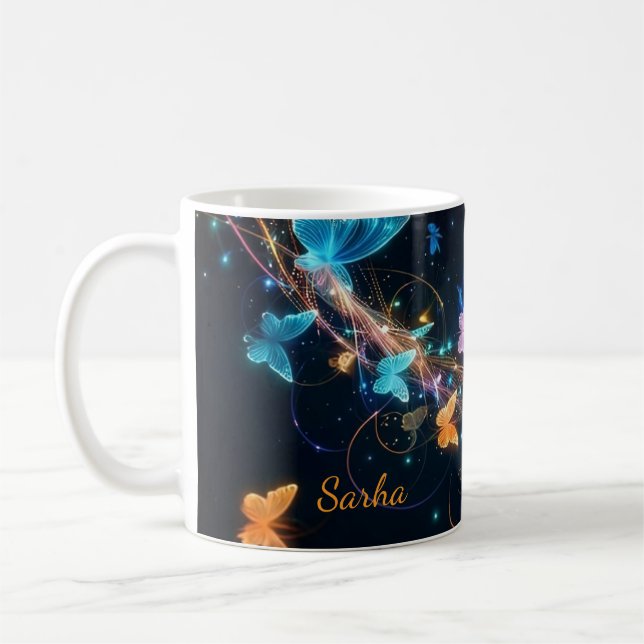 Caneca De Café Personalized Mystic Butterfly Mug (Esquerda)