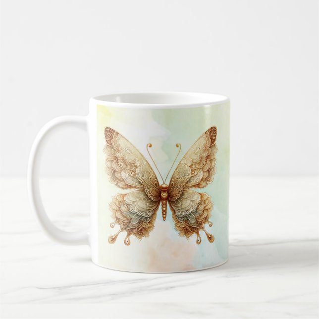 Caneca De Café Personalized Mystic Butterfly Mug (Esquerda)