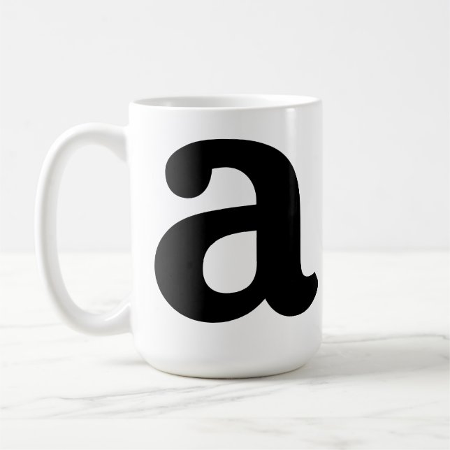 Caneca De Café Personalized Name Initial Stylish Modern Minimal  (Esquerda)