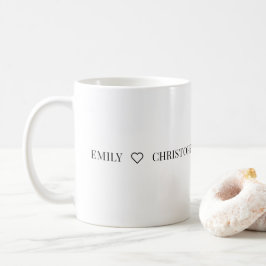 Caneca De Café Personalized Name Mug – Minimal Valentine Gift for