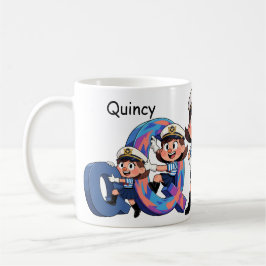 Caneca De Café Personalized  Name Sailor Cartoon Character * Q *