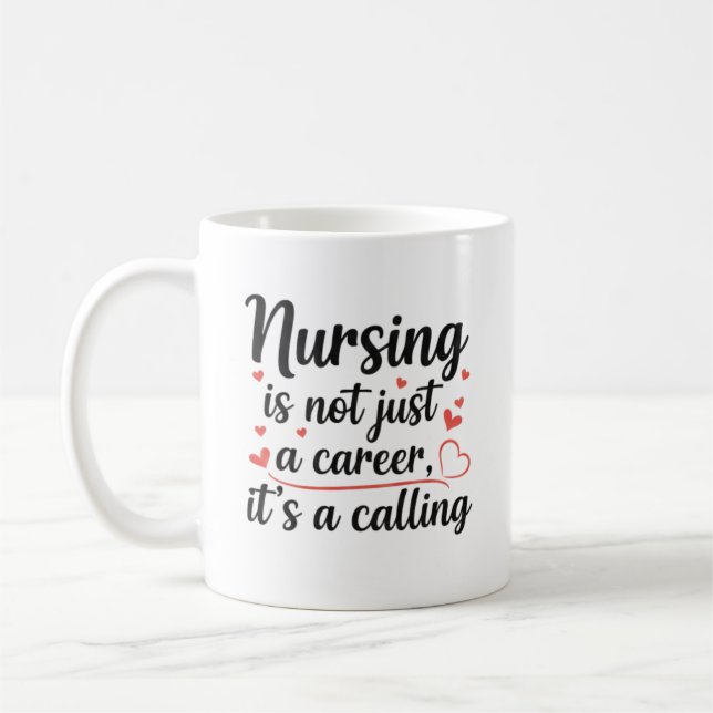 Caneca De Café Personalized Nursing is a Calling Artistic Gift (Esquerda)