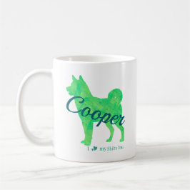 Caneca De Café Personalized Pastel Green Color Shiba Inu Dog 柴犬