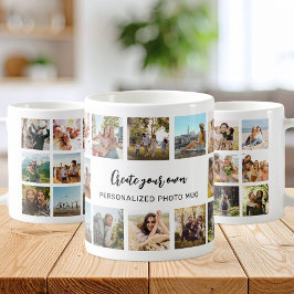 Caneca De Café Personalized Photo Collage Mug With Custom Text