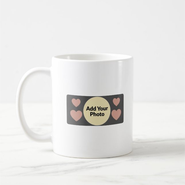 Caneca De Café Personalized Photo Heart Mug  Custom Love Gift (Esquerda)
