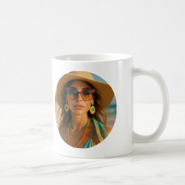 Caneca De Café Personalized Photo Retro Bahamas Tropical Beach   